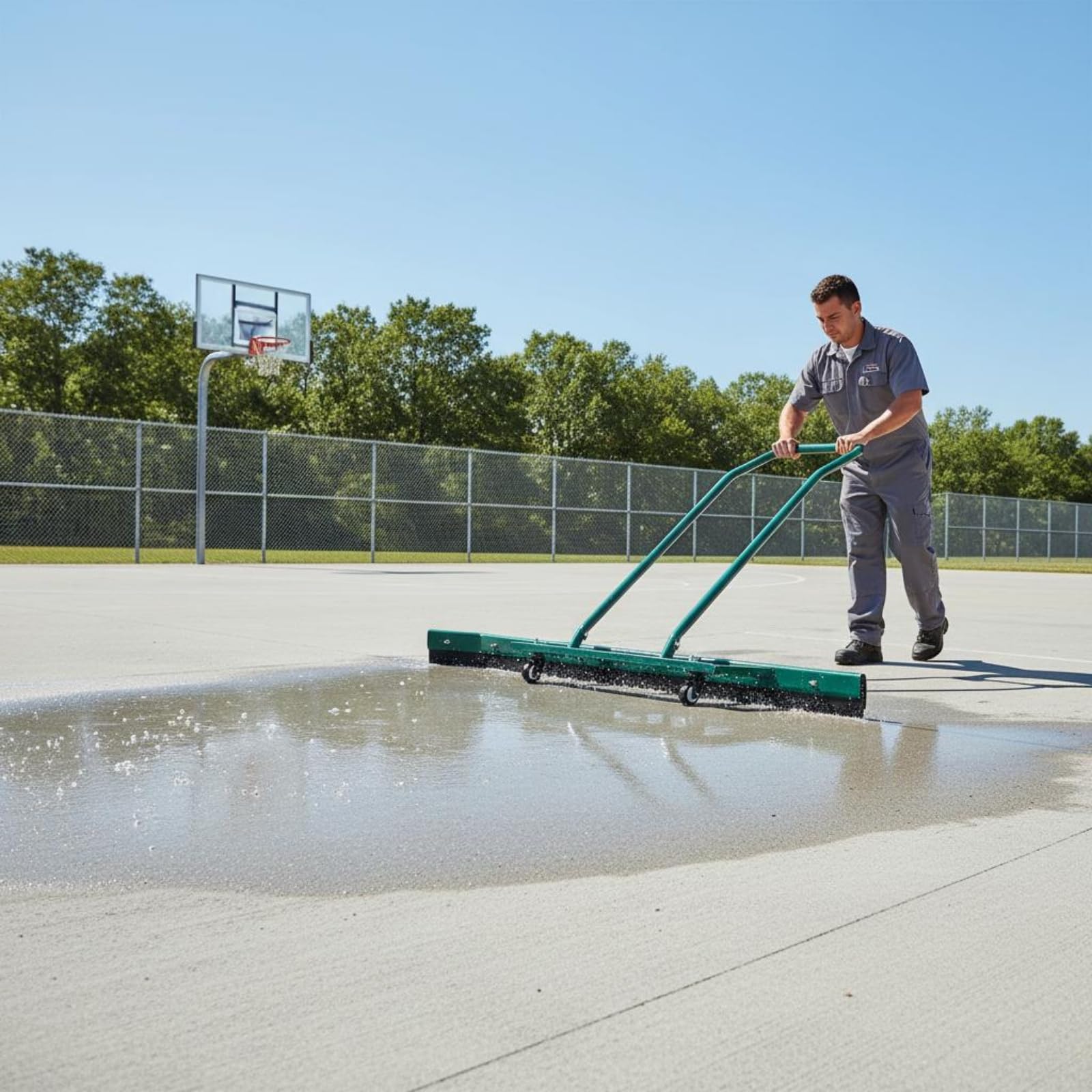 rockible Empujador de Agua de Aluminio Limpiador Superficie Deportiva Diseño Multifunción Limpieza Exterior para Cancha