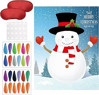 Gejoy Pin The Nose on The Reindeer Snowman Christmas Party Games Pin Games Set Christmas Holiday Activities Family Adults New Year Xmas Party Supplies