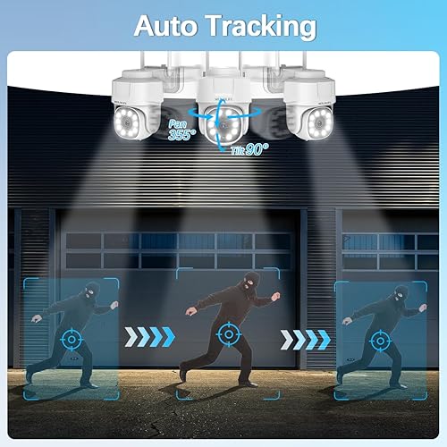 Miniatura 2 de WEILAILIFE Zoom digital de 360 PT, audio bidireccionalSistema de cámara de seguridad inalámbrica para exteriores, cámaras de seguridad PTZ para