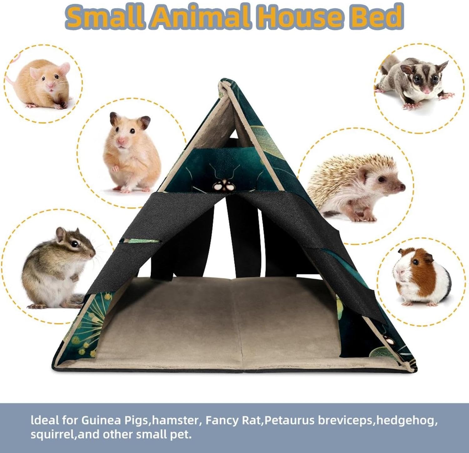MAgiLLGuinea Pig Bed, Comfortable Hamster House, Hiding Place for Small pet Animals, Folding Bed nest, Suitable for Short Rabbits, Rabbits, Ferrets, mice, Hedgehogs, Chinchillas