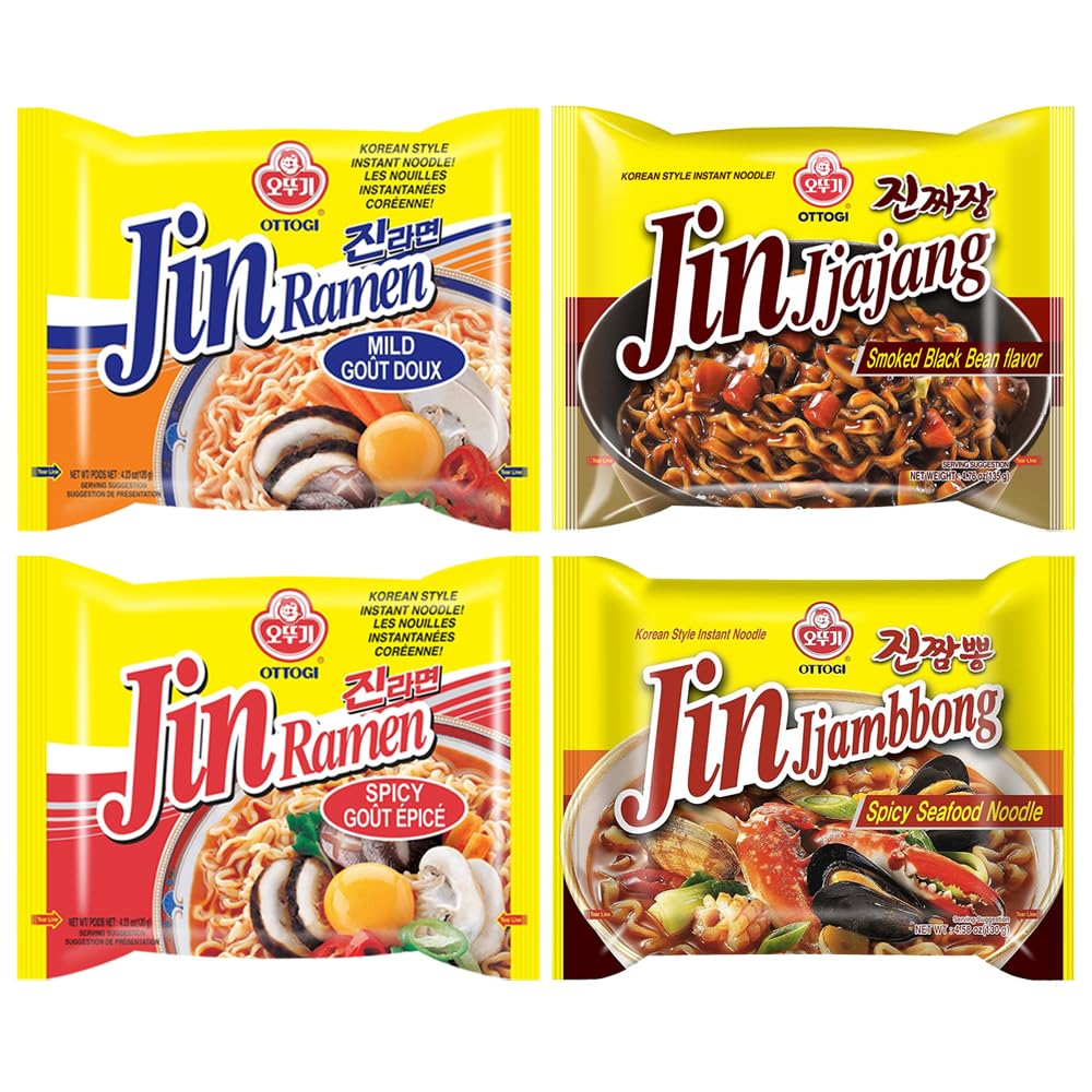 Amazon.com: BOX OF LIFE Ottogi Instant Jin Ramen Noodle 4 Flavor 