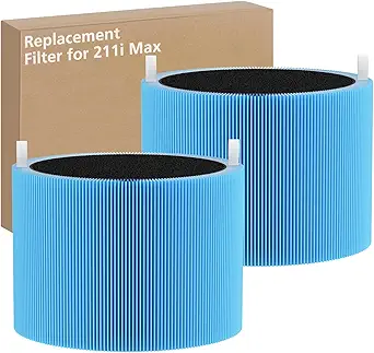 2 Pack 211i Max Replacement Filter Compatible with BLUEAIR Blue Pure 211i Max Air Purifier, Ture HEPA & Activated Carbon Replacement Filter, Blue