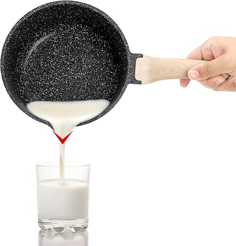 Miniatura 3 de Jucoan Cacerola antiadherente de 2 cuartos de galón con tapa y cesta de vapor, pequeña cacerola antiadherente con boquilla de vertido, apta para