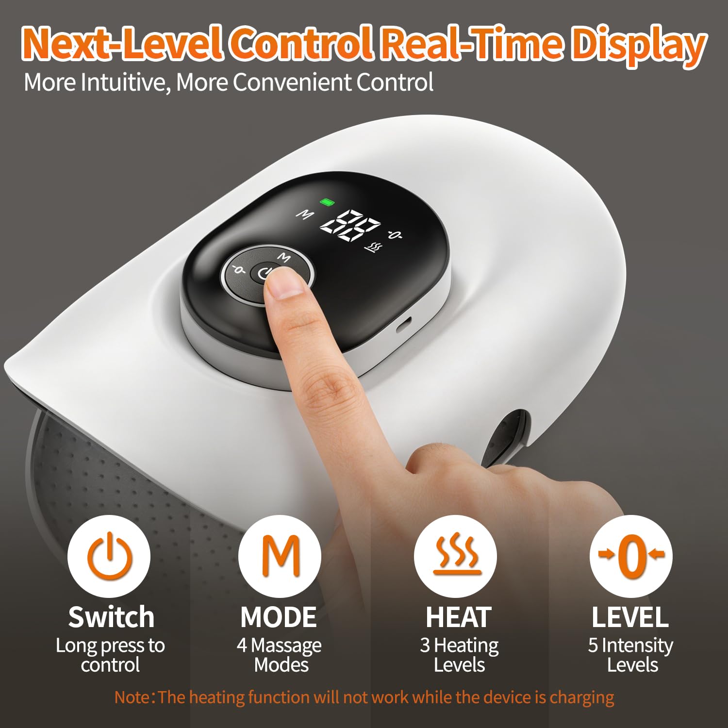 Masajeador de manos con calor y compresión, estiramiento de dedos integrado, para artritis y túnel carpiano. Masaje de presión de aire de 5 niveles, masajeador eléctrico inteligente con calefacción de