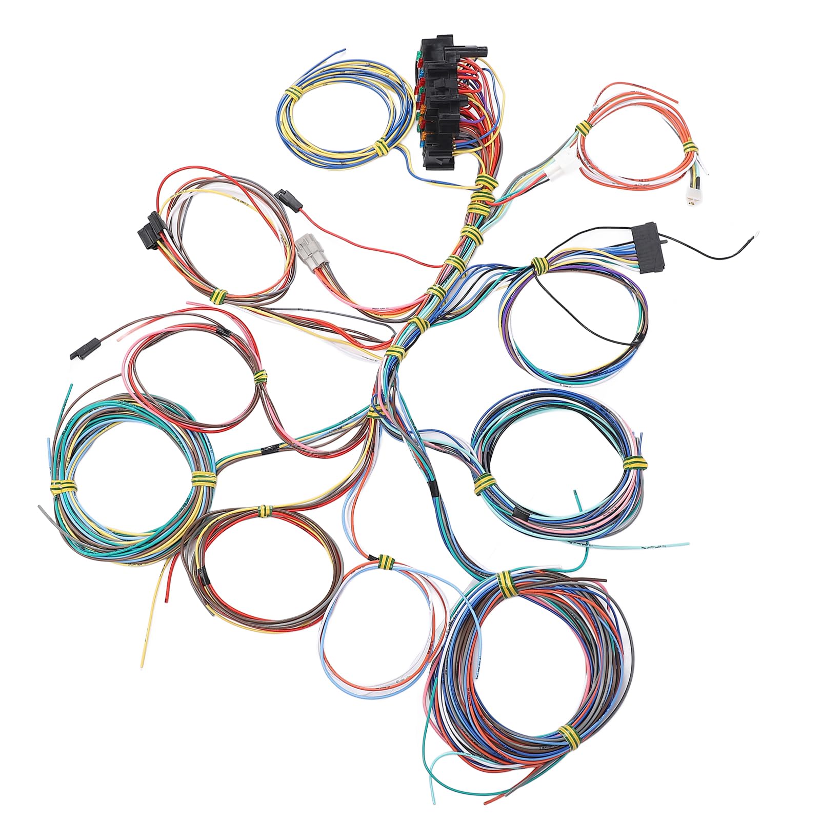 Kit cablaggio universale a 22 circuiti con fusibile e istruzioni di installazione per qualsiasi veicolo a 12 Volt