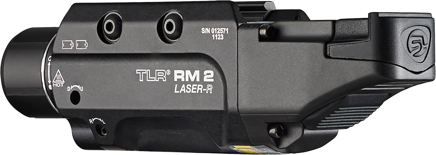 Streamlight 69448 TLR RM 2 1000-Lumen Rail-Mounted Tactical Weapon Light with Integrated Red Aiming Laser, and Key Kit, Black