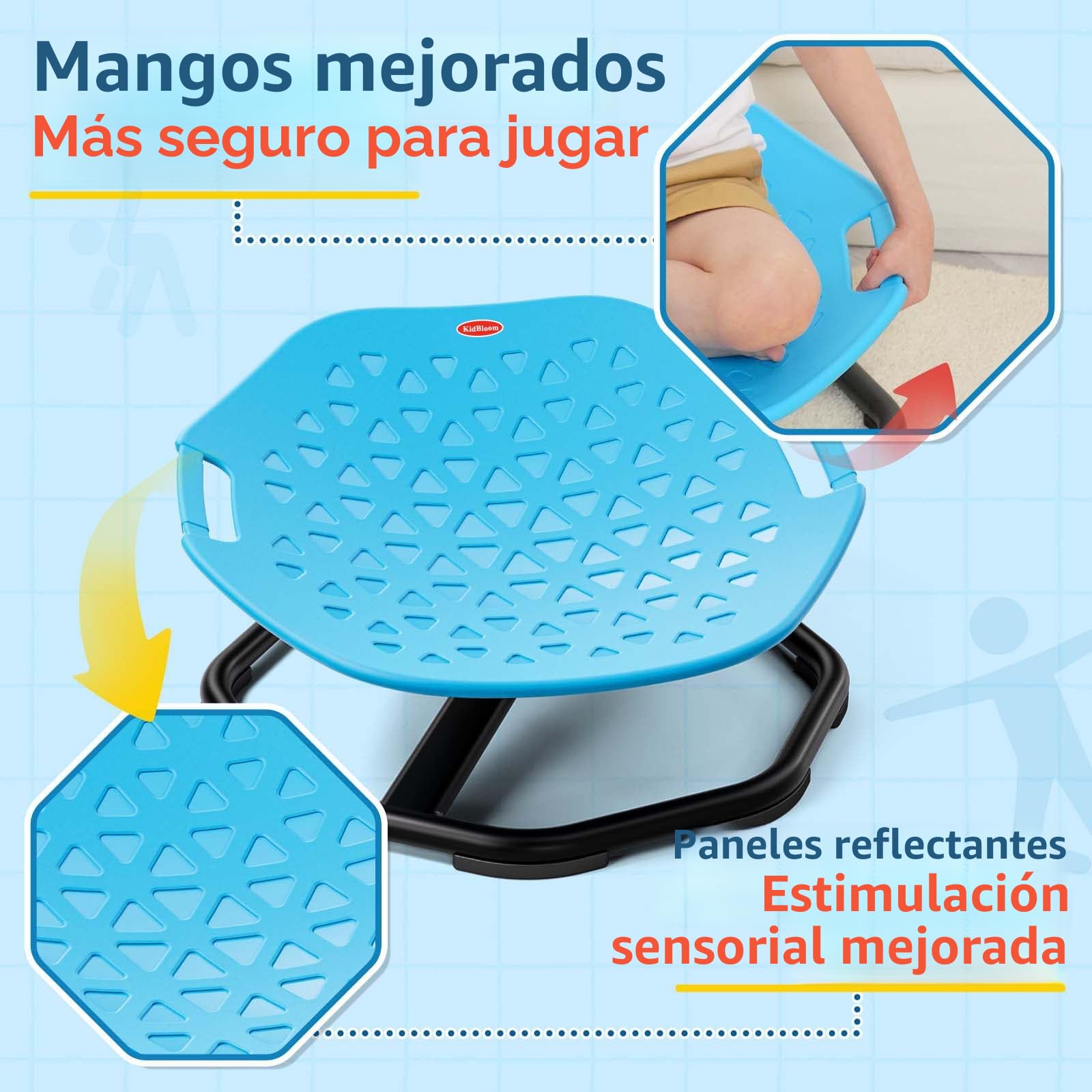 KidBloom Silla Sensorial Giratoria para Niños con Autismo, Juguete Sensorial 360° para Mejorar el Equilibrio