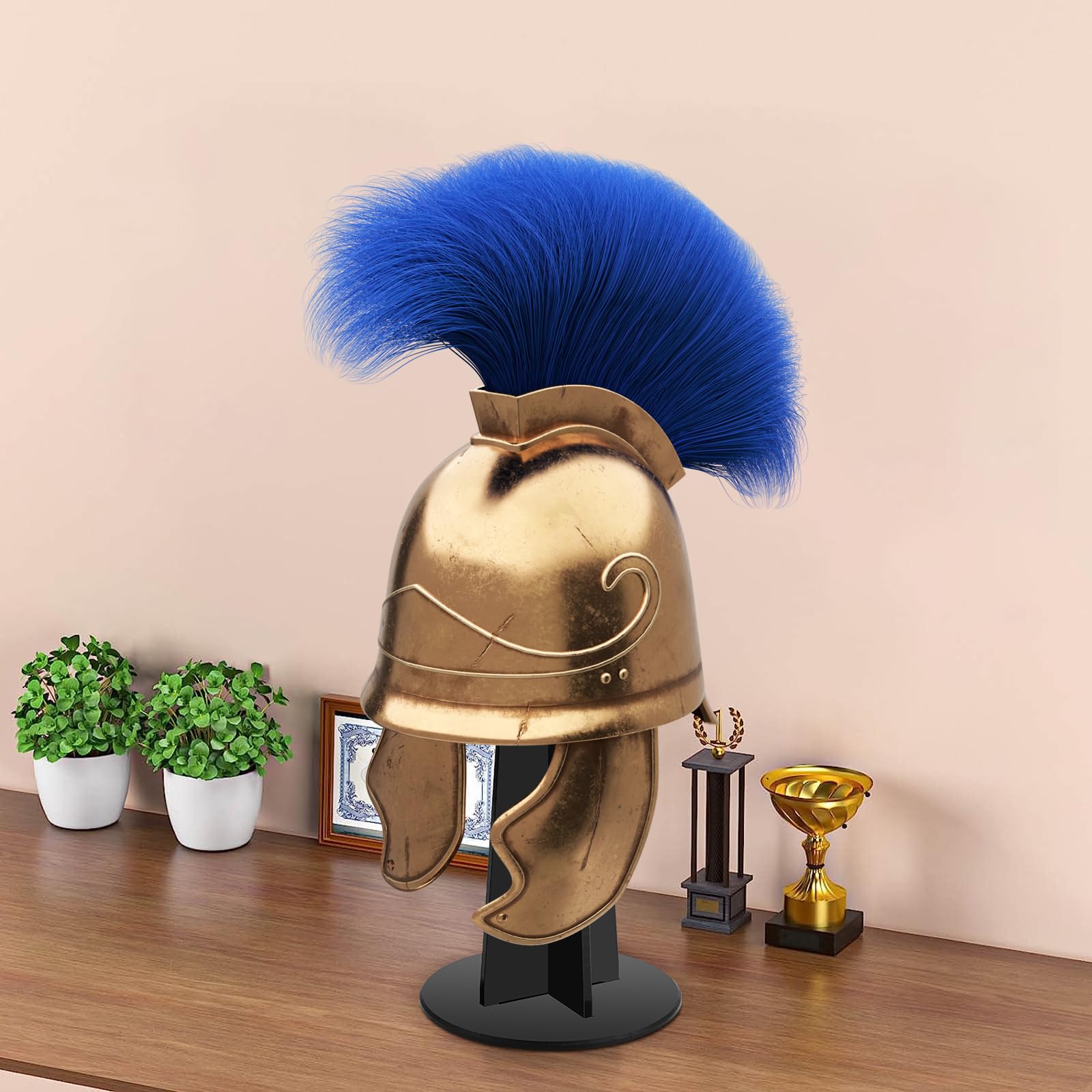 Mythorjan Wooden Helmet Stand Display Décor Stand For Spartan, Templar, Motorcycle, , Hat