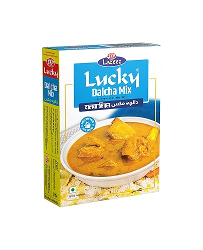 Lucky Dalcha Spice Mix  Dal Gosht Masala (paquete de 5) - Mezcla de polvo listo para hacer sabroso guiso de carne, lentejas y verduras - Bajo sodio,