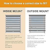 Vista 43 de Persilux Cordless Zebra Blinds for Windows Free-Stop Roller Window Shades (22" W X 64" H, Grey) Dual Layer Light Control for Day and Night, Light