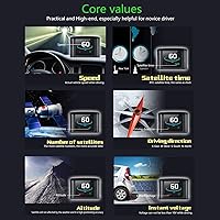 Vista 4 de Pantalla frontal inteligente, pantalla universal GPS de 2.2 pulgadas con pantalla de velocidad, altitud, voltaje, reloj y más alarma