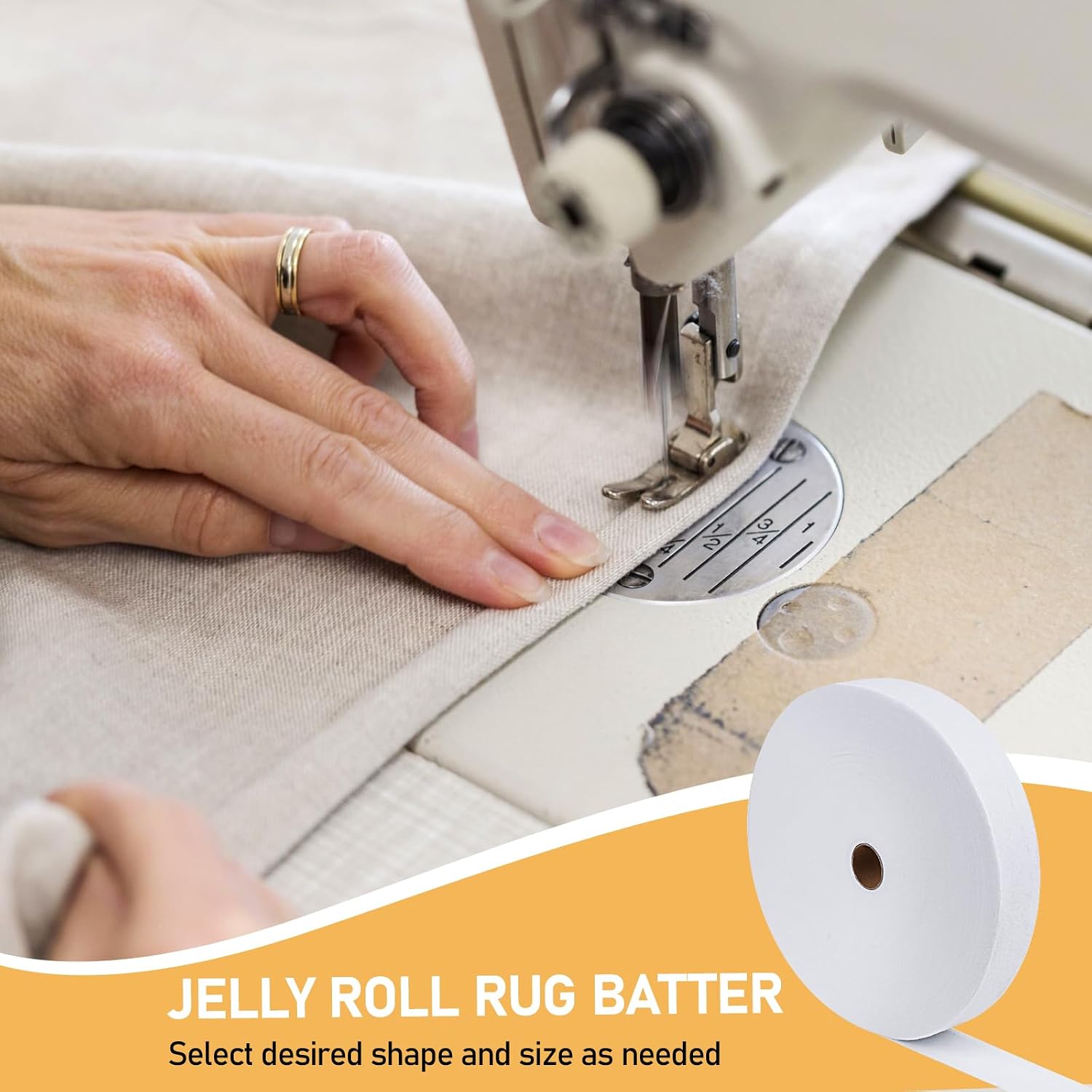 228 Yards Jelly Roll Batting Strips for Rugs 2 1/4 Inch, 3 Rolls Jelly Rolls Fabric, Cotton Blend Quilt Batting for Quilting Jelly Roll Rugs, Throw Rug Upholstery Projects