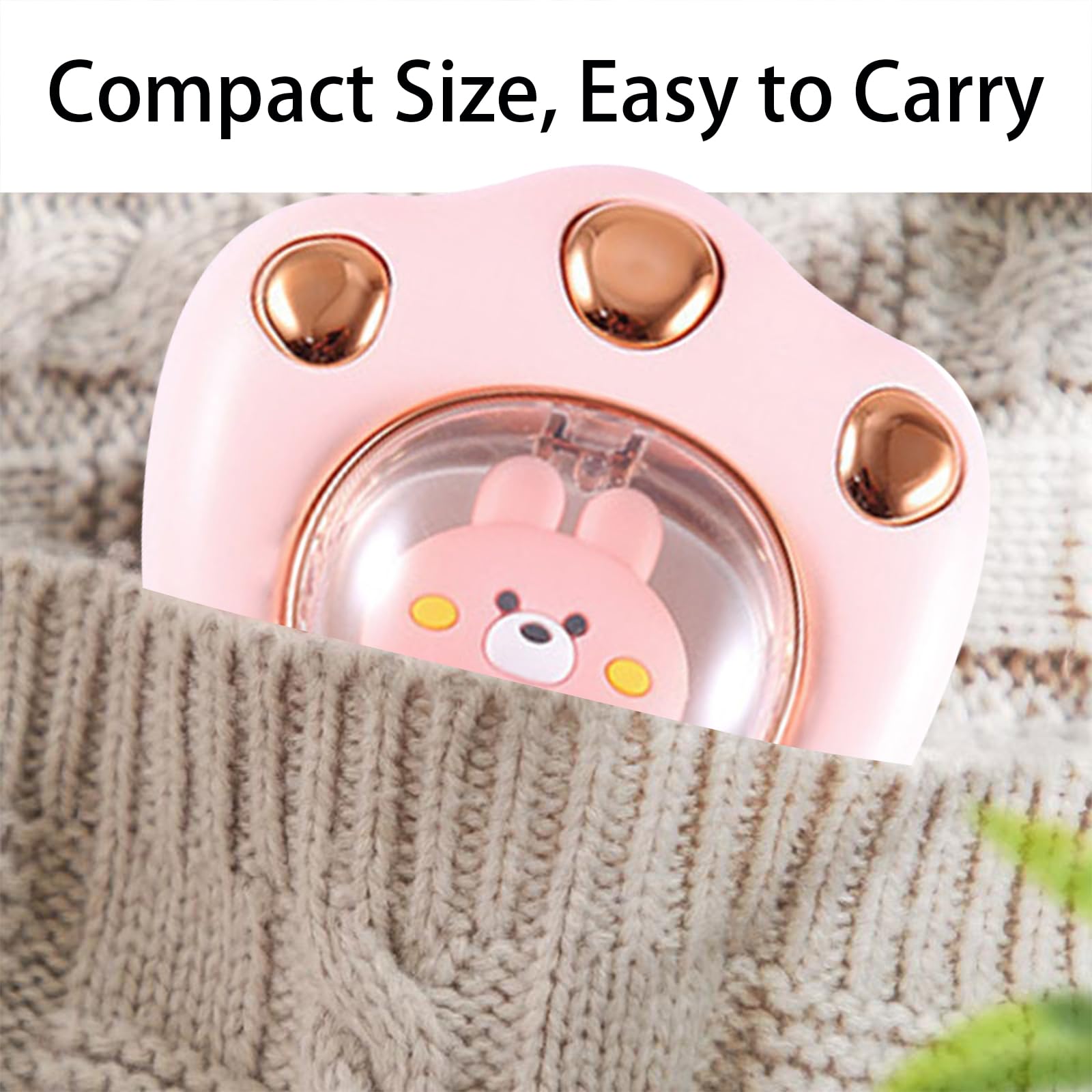 Chauffe-Mains USB Rechargeable - 2 Températures Réglables - Portable Léger - Design Griffes De Chat - Cadeau Hiver Rose