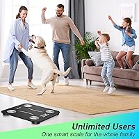Vista 7 de INSMART - Báscula inteligente para peso corporal, báscula digital precisa para baño, plataforma grande de 12x12 pulgadas, báscula de grasa corporal