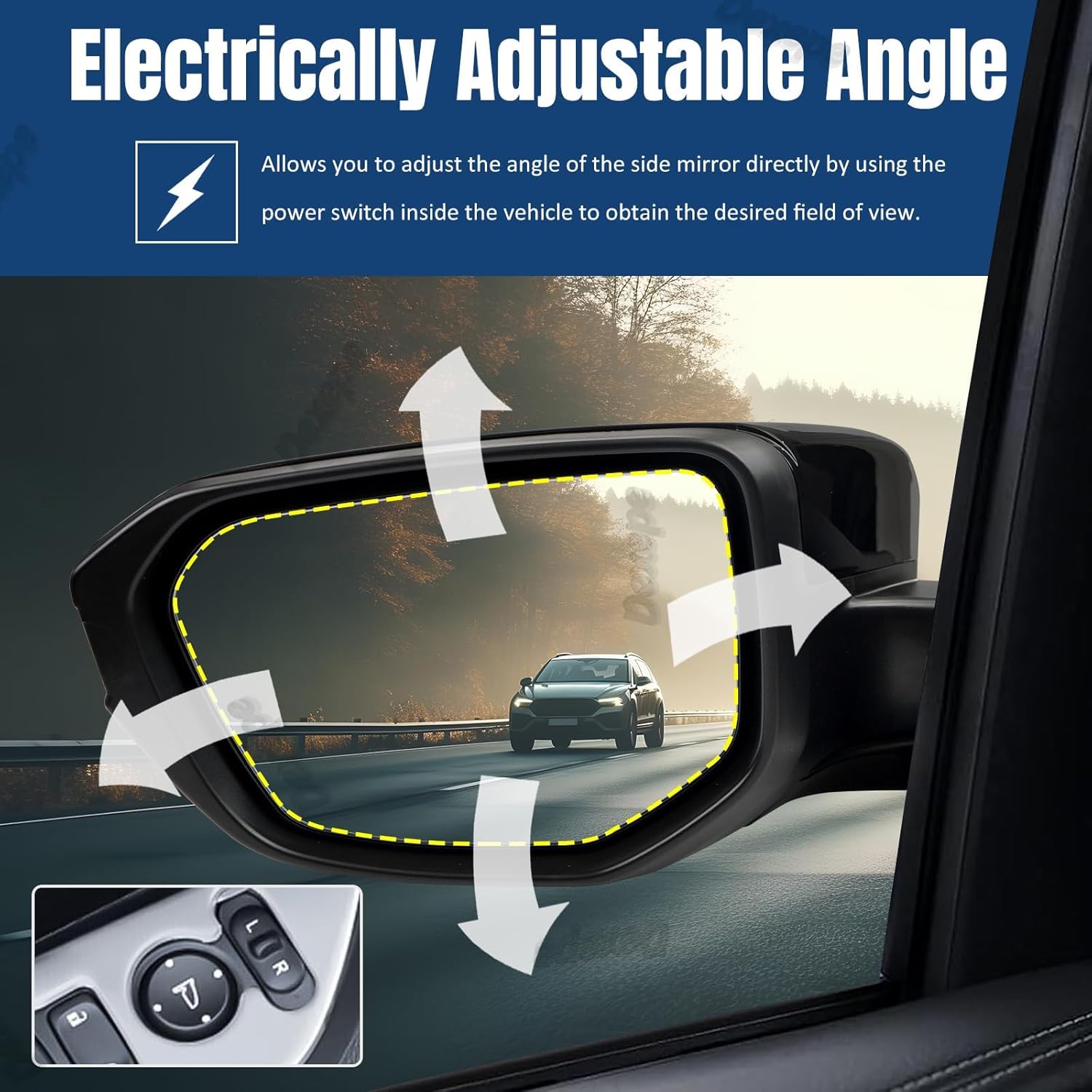 Driver Side Mirror Assembly 2016-2021 Compatible with Honda Civic Sedan Coupe Hatchback Left Rearview Mirror Heated Power Adjustable Glass Replace HO1320284, 76258TBAC02ZA (5 Pin Black)