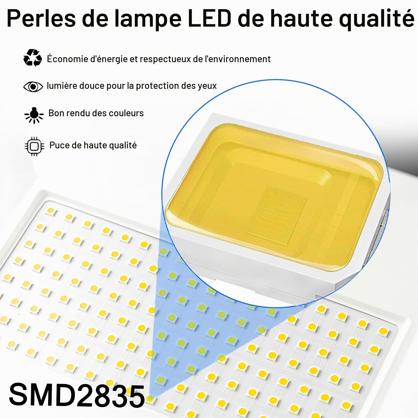 UISEBRT Projecteur LED 2 * 200W blanc froid avec trépied Eclairage Extérieur LED avec cordon d'alimentation Lumières d'inondation étanche IP66 pour garage, jardin, chantier de construction