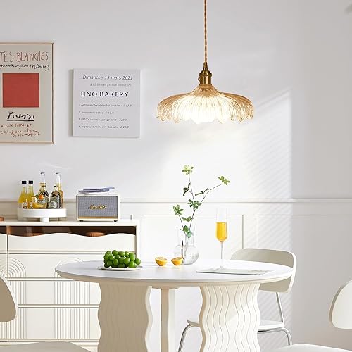 Miniatura 7 de Lámpara colgante enchufable, iluminación colgante de vidrio transparente vintage, luz colgante con cable de enchufe de 16.4 pies para cocina,