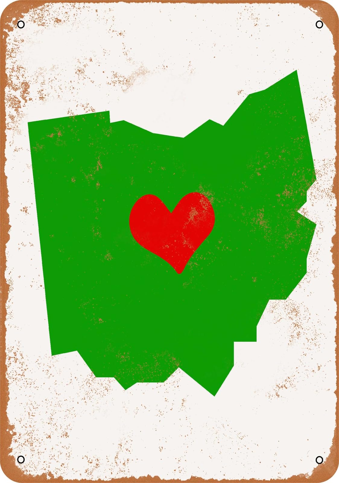 Metal Sign - Love Heart Ohio - Vintage Look home decor