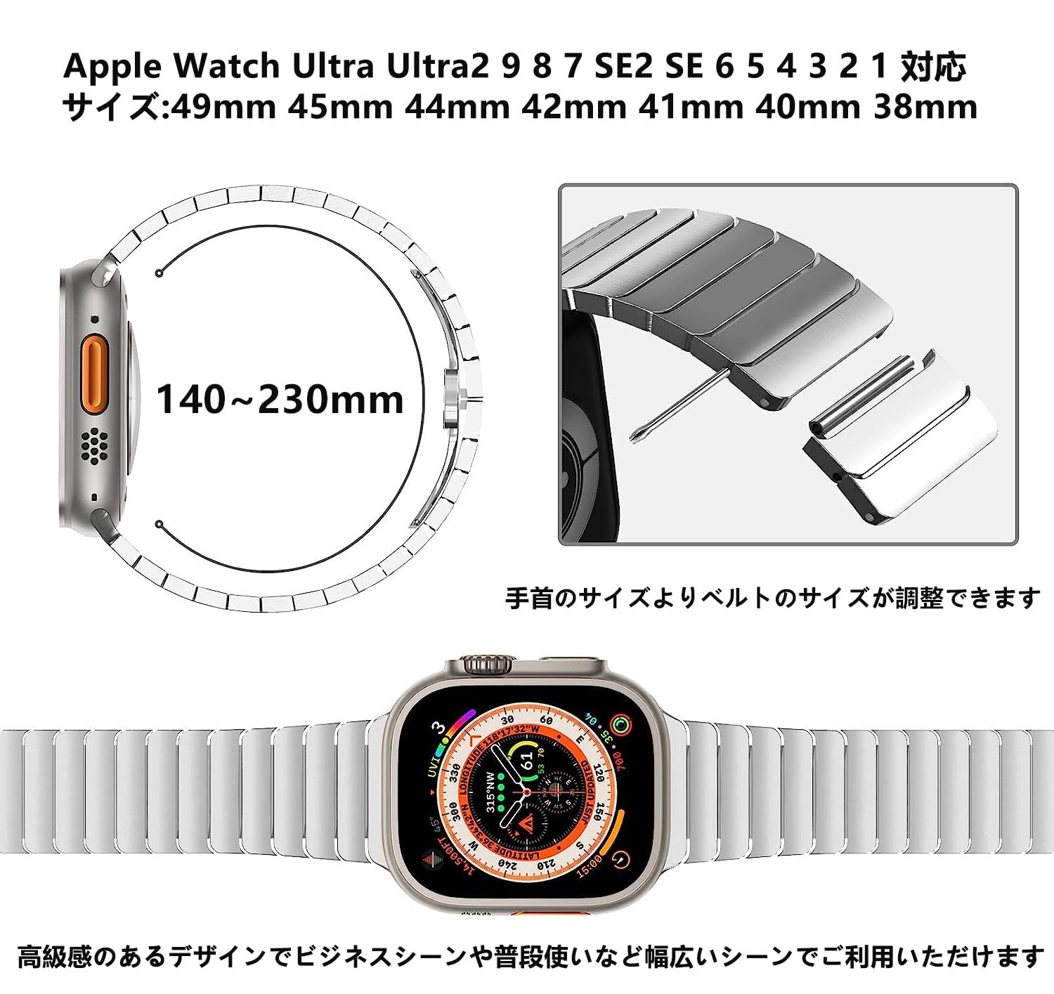 Amazon.co.jp: HAKLA ステンレススチール リンクブレスレットバンド