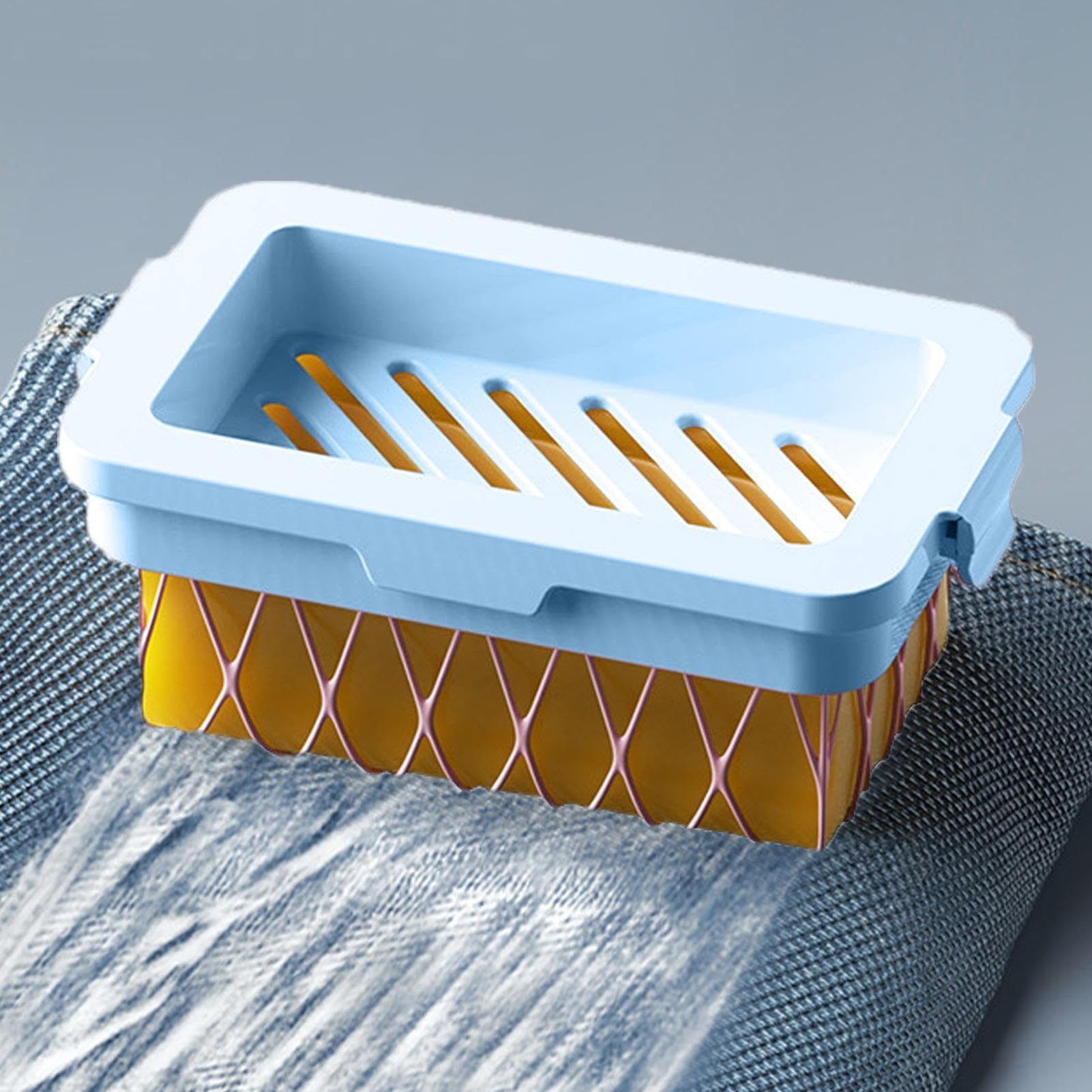 Portasapone In Schiuma 3 In 1 Da Viaggio, Con Spazzola E Vassoio Antigoccia, Per Sapone Da Bucato E Doccia, Contenitore Portatile Per Palestra E Campeggio, 2 Pezzi, Colore Blu