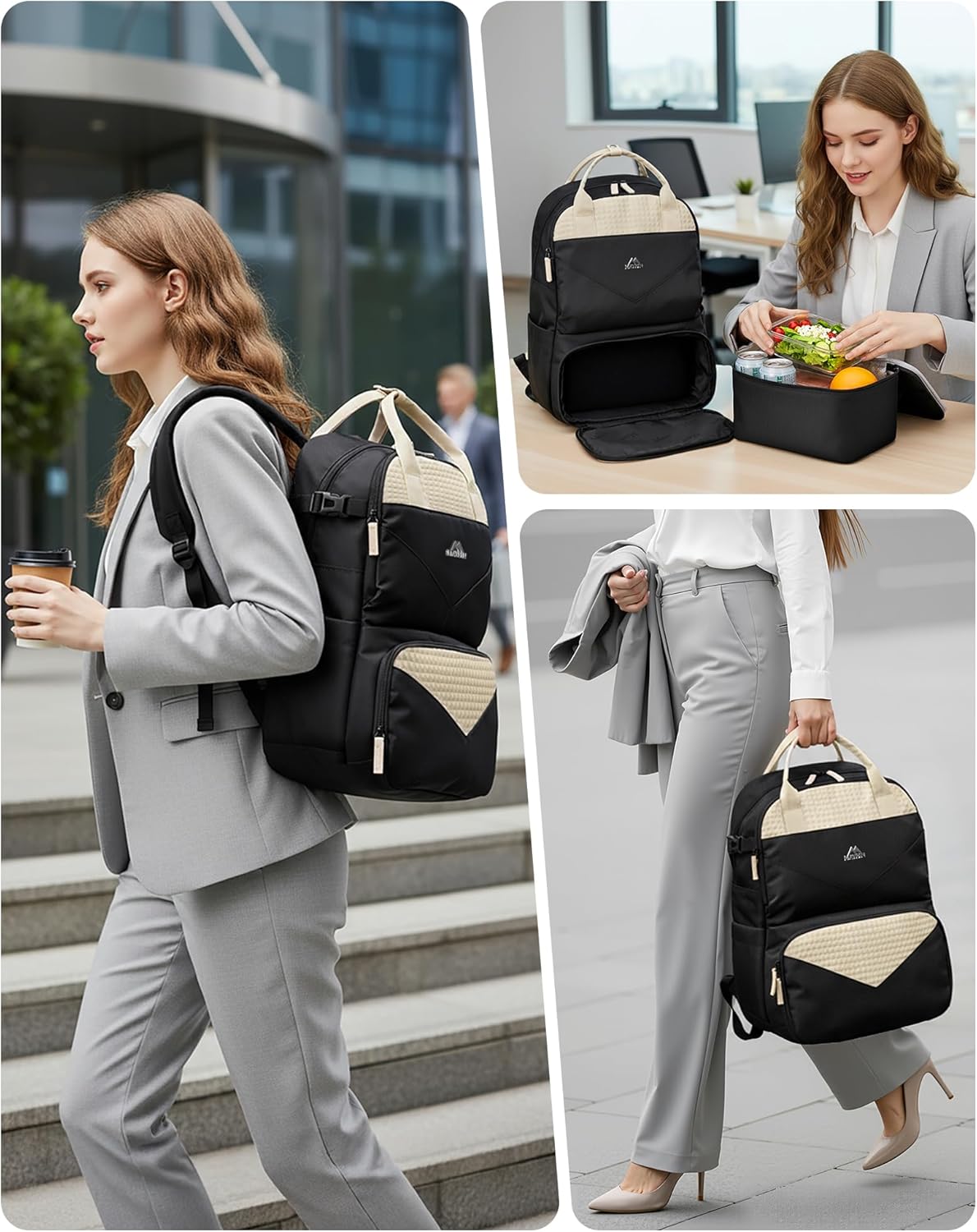 MATEIN Lunch Backpack for Men, Insulated Work Backpack with Lunch Compartment, Removable Lunchbox set, Water-Resistant Commuter Bag for Work & Daily Meal Prep