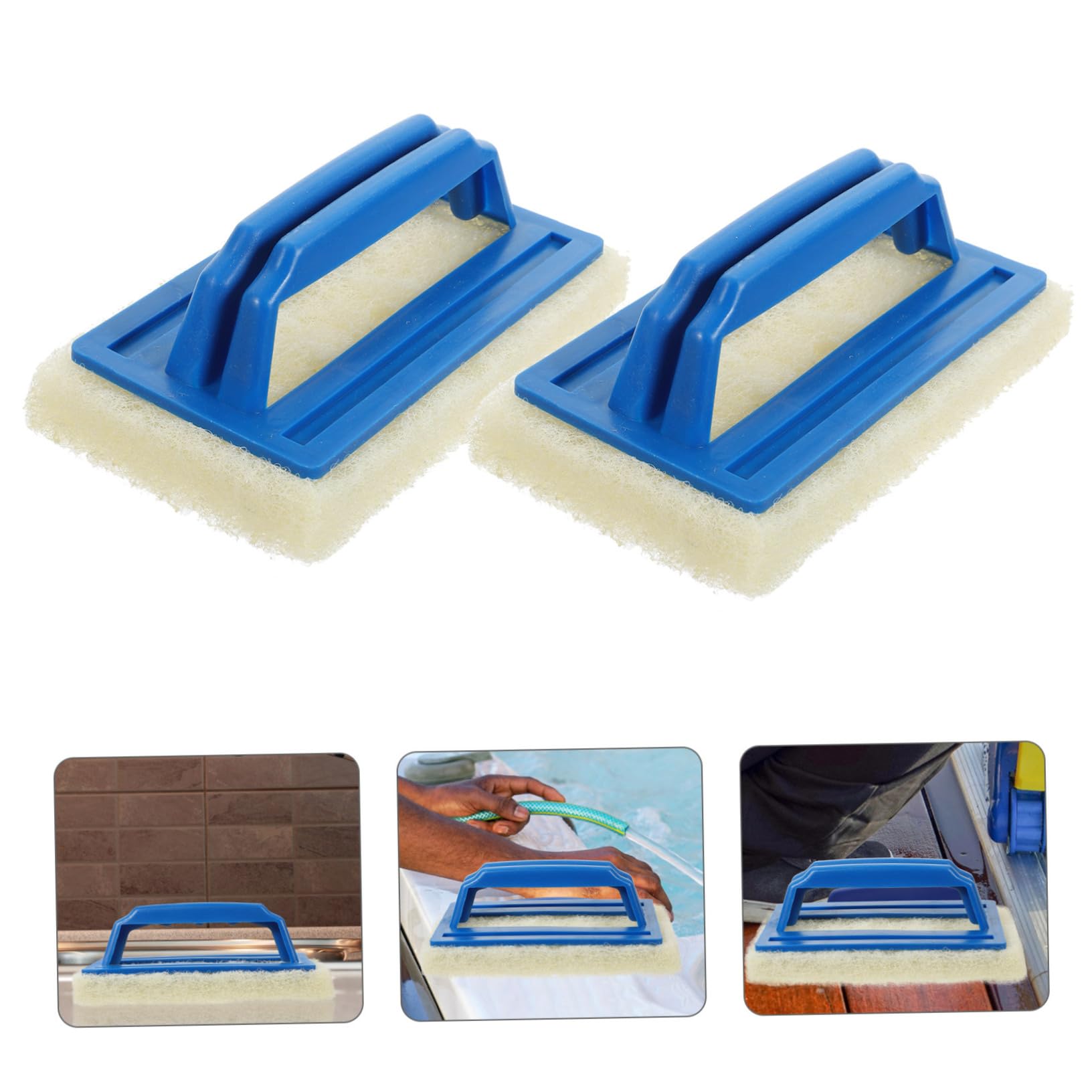Yardenfun Pool Scrubber Brush 2pcs Swimming Pool Wall Brush Cleaning Tool for Tile Shower Sink Floor