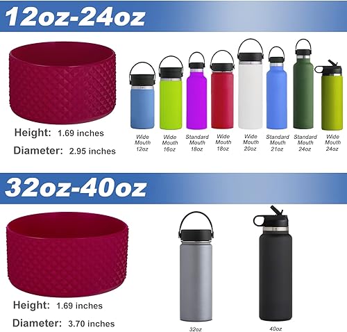 Miniatura 4 de Botas para botella de agua Hydro Flask de 32 y 40 onzas, bota para botellas de agua deportivas Hydroflask, funda inferior de silicona, accesorios de