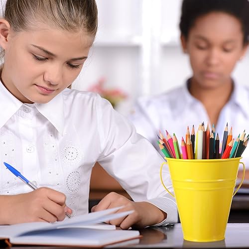 Miniatura 5 de Sadnyy Paquete de 12 cubos de metal con asa, cubo galvanizado de 4.5 x 5 pulgadas, suministros de fiesta, manualidades para Navidad, Halloween,