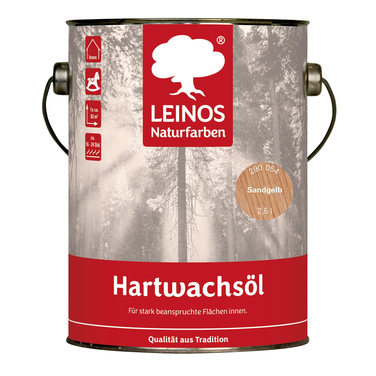 Leinos 290 Olej woskowy twardy 054 piaskowy żółty 2,5 l