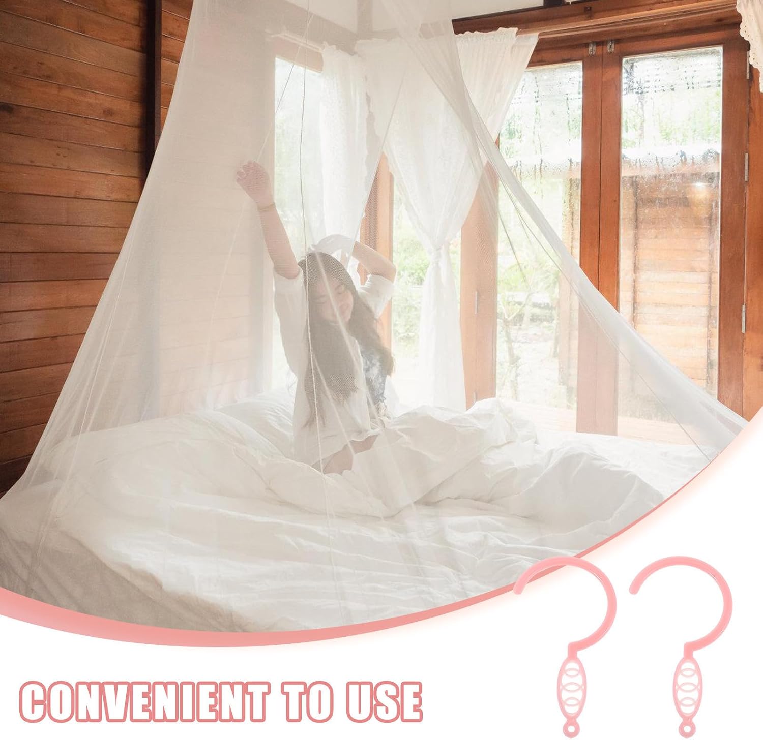 20pcs Plastic Mosquito Net Hooks for Easy Installation and Secure Attachment, Pink Mosquito Netting Holders, Curtain Clips for Bed, Gazebo, Outdoor Use, Canopy Accessories