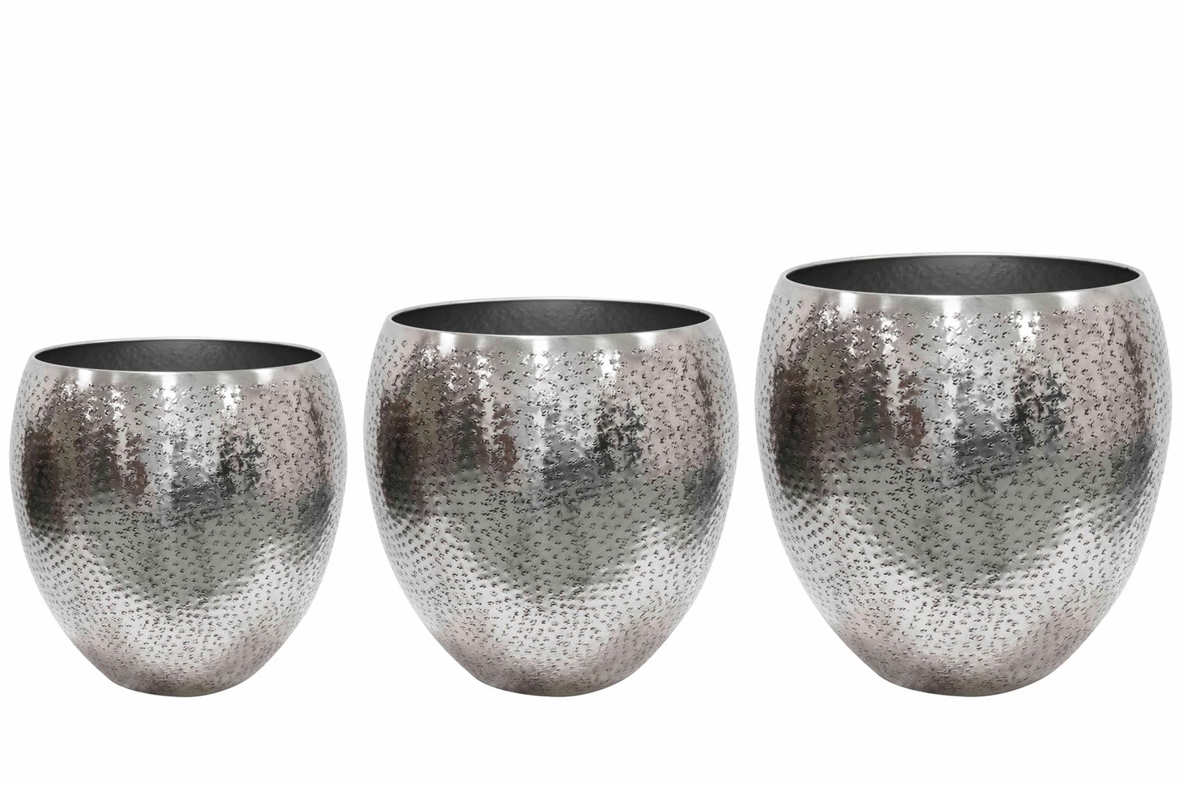 Ter Steege Blumentopf Selena Metall Silber D 31 cm H 30 cm