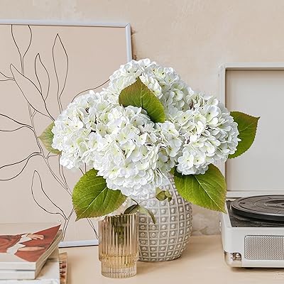Fake Flowers With Vase, Hydrangea Artificial Flowers In Vase