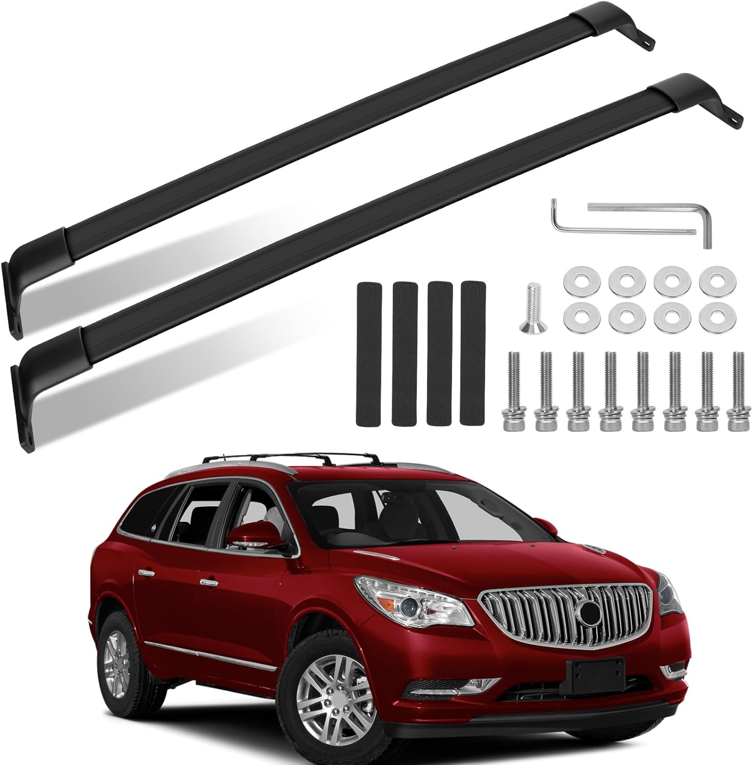 220LBS Roof Rack Cross Bars Fit for Buick Enclave 2018 2019 2020 2021 2022 2023 2024, Aluminum Anti-Corrosion Heavy Duty Cross Rails for Kayak Snowboard Surfboard Bike Camping Gear Rooftop Accessories 220LBS Roof Rack Cross Bars Fit for Buick Enclave 2018 2019 2020 2021 2022 2023 2024, Aluminum Anti-Corrosion Heavy Duty Cross Rails for Kayak Snowboard Surfboard Bike Camping Gear Rooftop Accessories