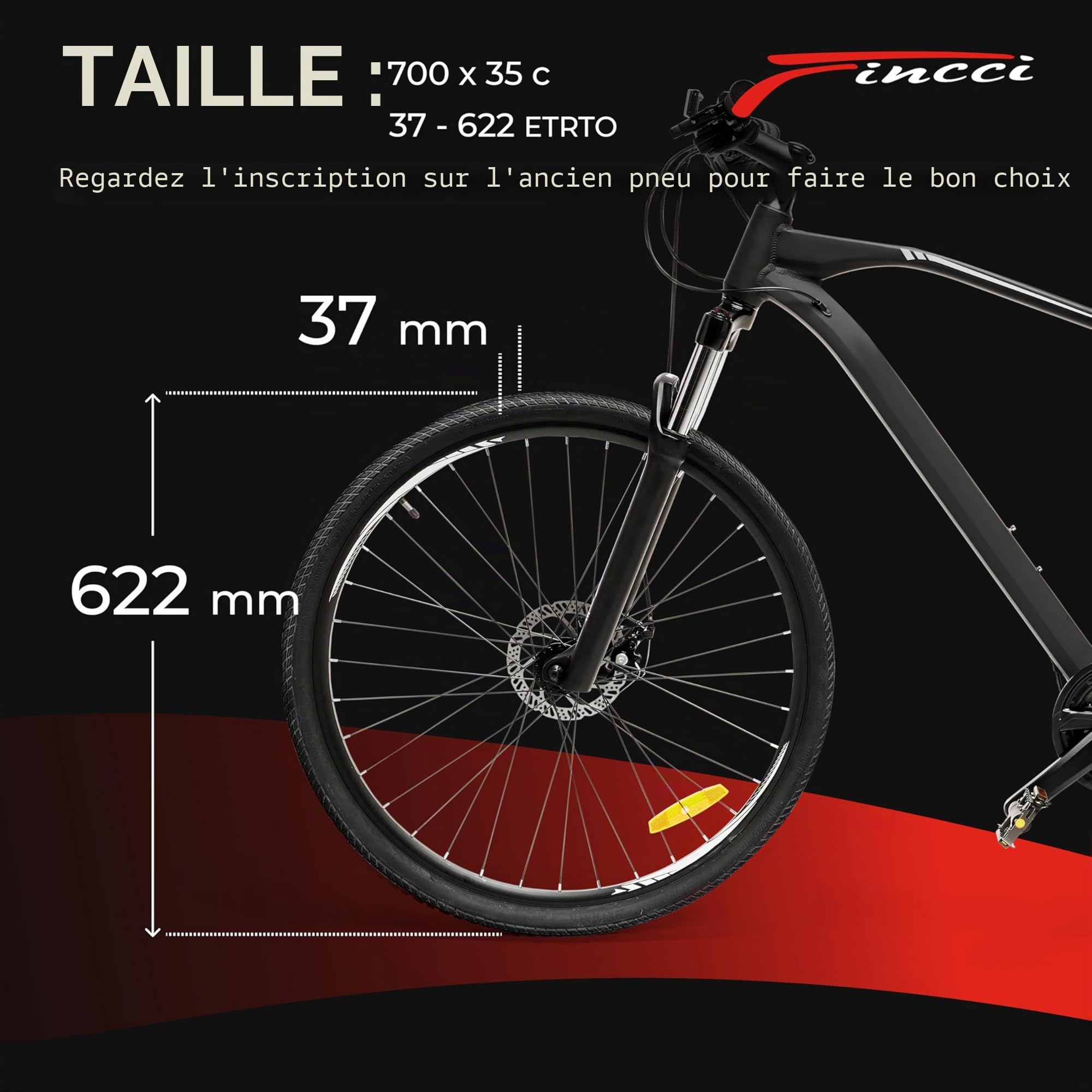 Fincci Pneu 700x35c 37-622 Pliable 30 TPI avec Chambres à Air (Lot de 2) | Pneus 700x35c, ETRTO 37-622, 30 TPI, Chambres à Air et Protection 1 mm - Pour Ville, Route, Touring et VAE - Lot de 2