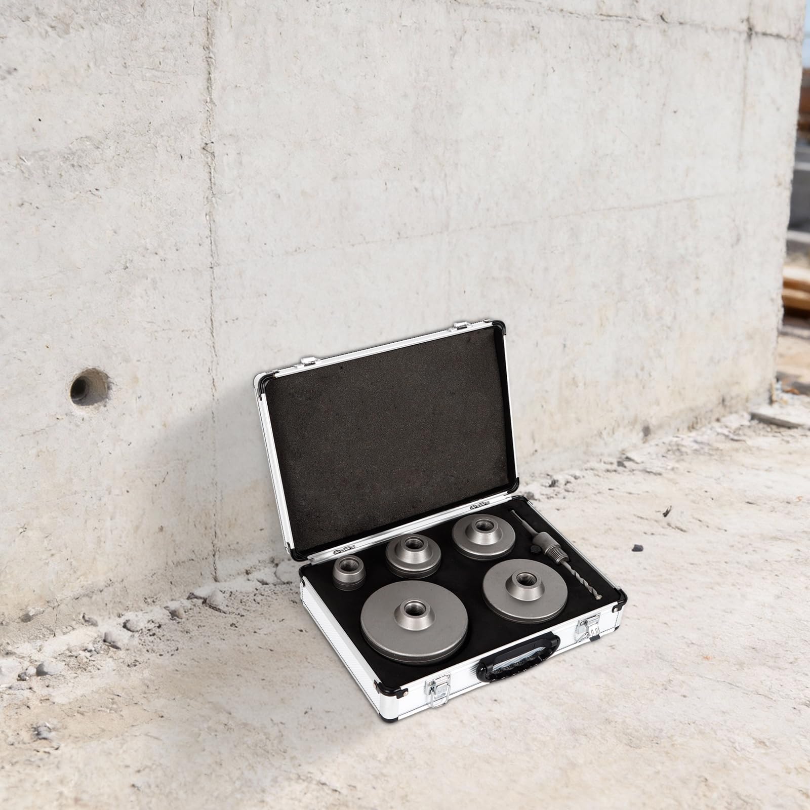 Set di punte da trapano da 68 mm e 40-120 mm, per scatola da incasso con punta di centraggio e adattatore SDS, sega a tazza in acciaio al tungsteno, per calcestruzzo, muro di mattoni, pietra cava e