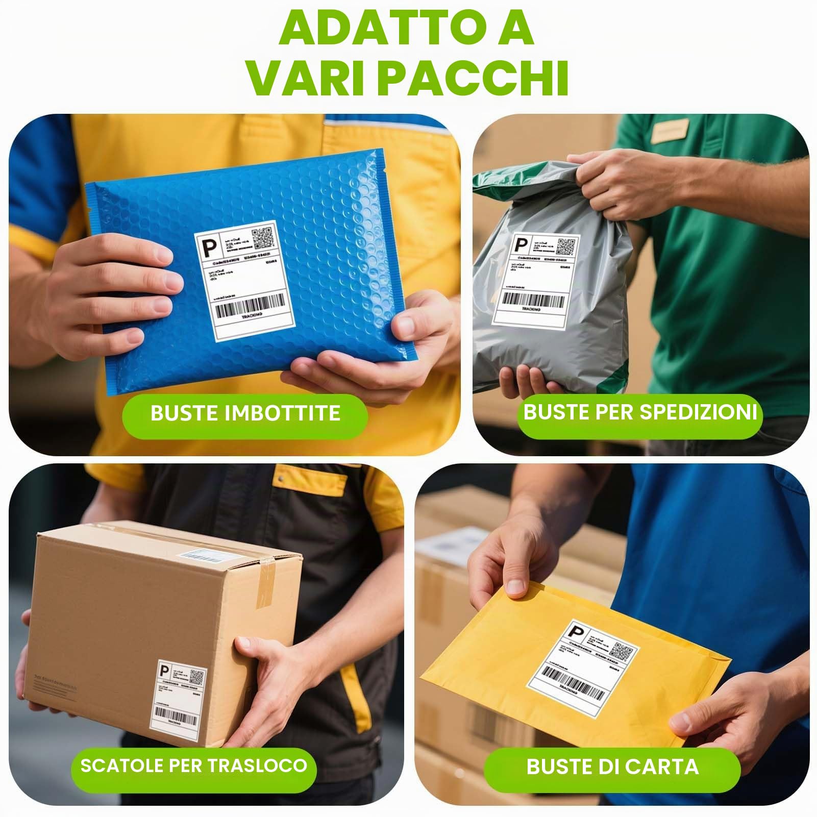ADHES 4 Rotoli Etichetta Termica Diretta 4 "x 6"(100 mm X 152 mm)220Lables Bianco Per L'Imballaggio Etichette termiche Di Spedizione,Compatibile Con Stampanti Termiche Etichette