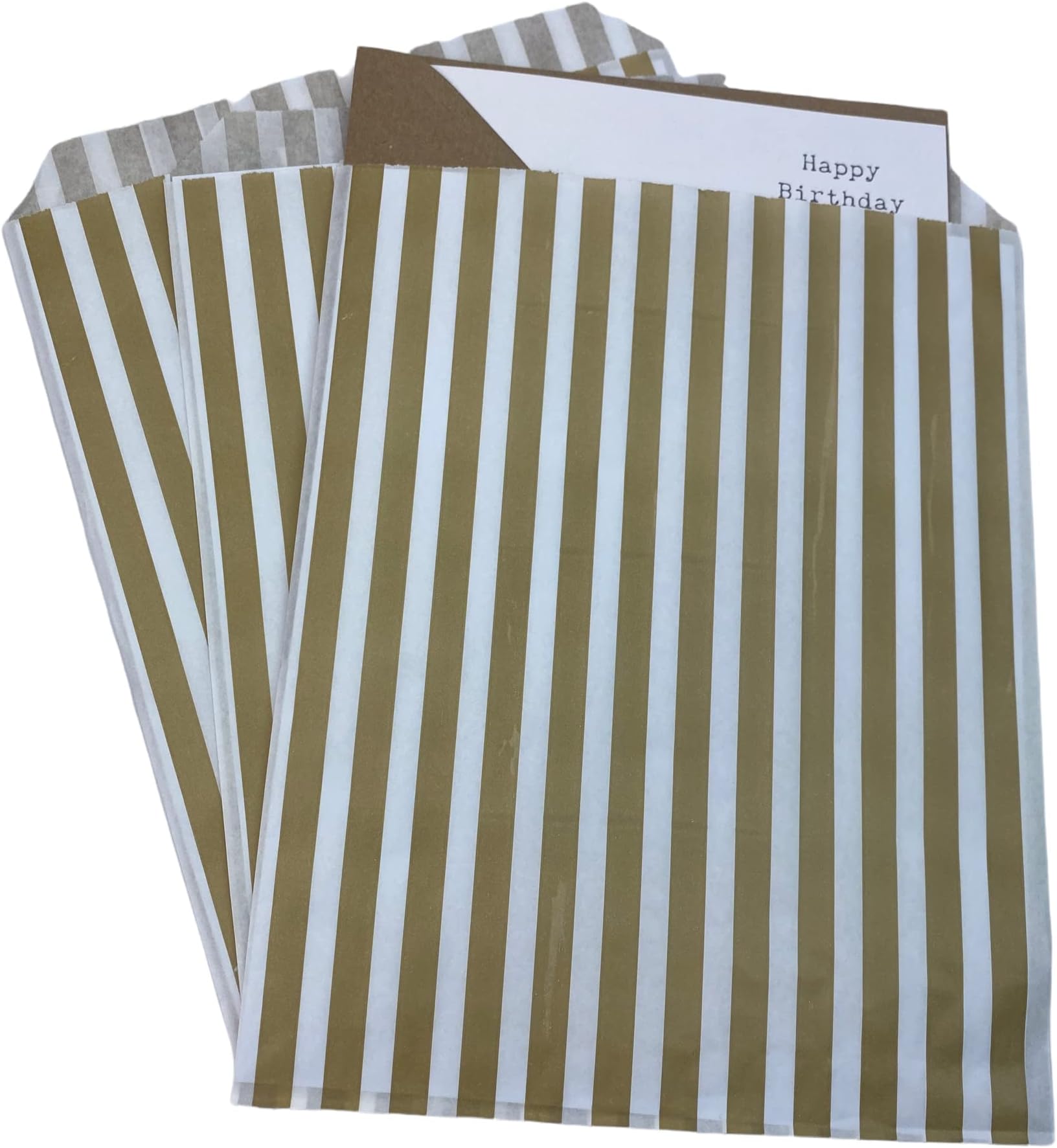 Candy Stripe Gold Sweet Bags 5" x 7"/ 125mm x 175mm Pack of 50 Amazon.co.uk Home & Kitchen