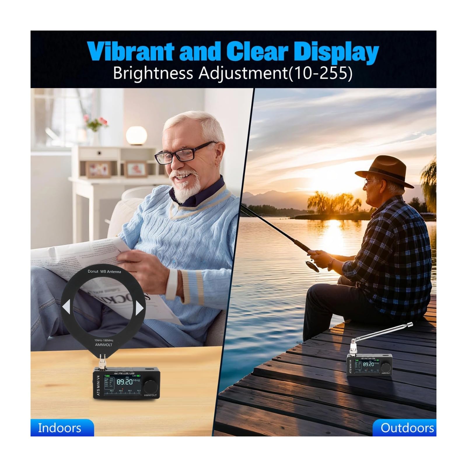 ATS Mini V4 Radio, Si4732 DSP Kurzwellenempfänger, tragbares Allband-Taschenradio mit Hi-Z-Schaltung und Kopfhörerverstärker für Reisen, Radiobegeisterte