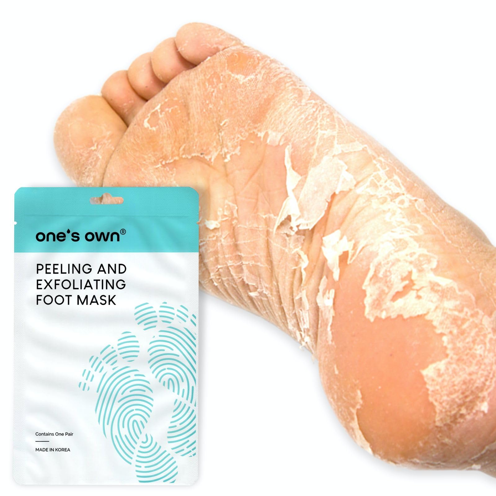 Korean Exfoliating Foot Peeling Mask, Moisturizing Foot Mask for Dry Cracked Feet, Feet Exfoliator to Peel Off Dead Skin & Callus Removal for Baby Soft Skin, Cruelty-Free & Safe, 1 Pair