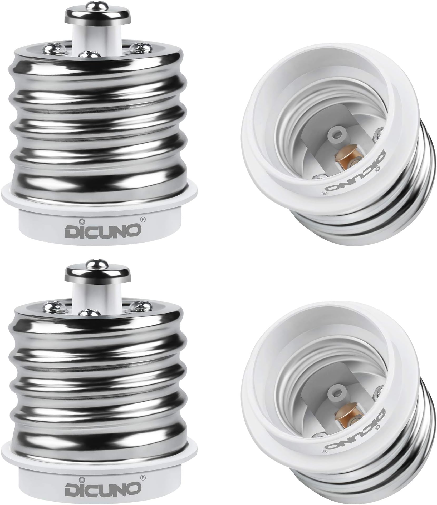 DiCUNO E39 to E26 Adapter, Mogul E39 to Standard E26 Screw Base Light Bulb