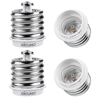 DiCUNO E39 to E26 Adapter, Mogul E39 to Medium E26 Socket Converter, 4-Pack