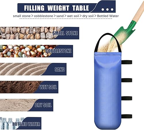 Miniatura 10 de Bolsas de arena pesada de 112 libras para toldo de publicidad al aire libre, tienda de campaña de campaña fija a prueba de viento (sin arena),