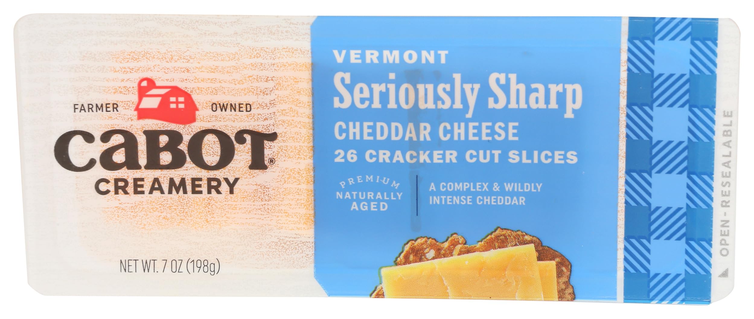 Cabot Seriously Sharp Yellow Cheddar Cheese Crackercut, 7 Oz