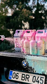 Pembe Mor Sarı Mavi Renkli Oto Araç Araba Yıkama Köpüğü Yüksek Basınçlı Yıkama Pompası Set Rengini Kendin Seç Seçenekli (Pembe, 5 KG)