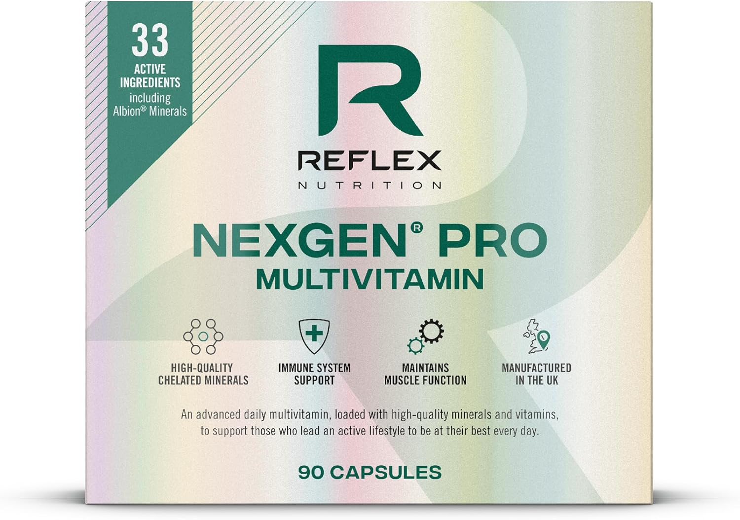 Reflex Nutrition Nexgen® Pro Multivitamins and Minerals for Immune Support (90 Caps) – For Active Lifestyles – Multi Mineral and Vitamins for Immune System – Vitamin D Magnesium Vitamin C Zinc