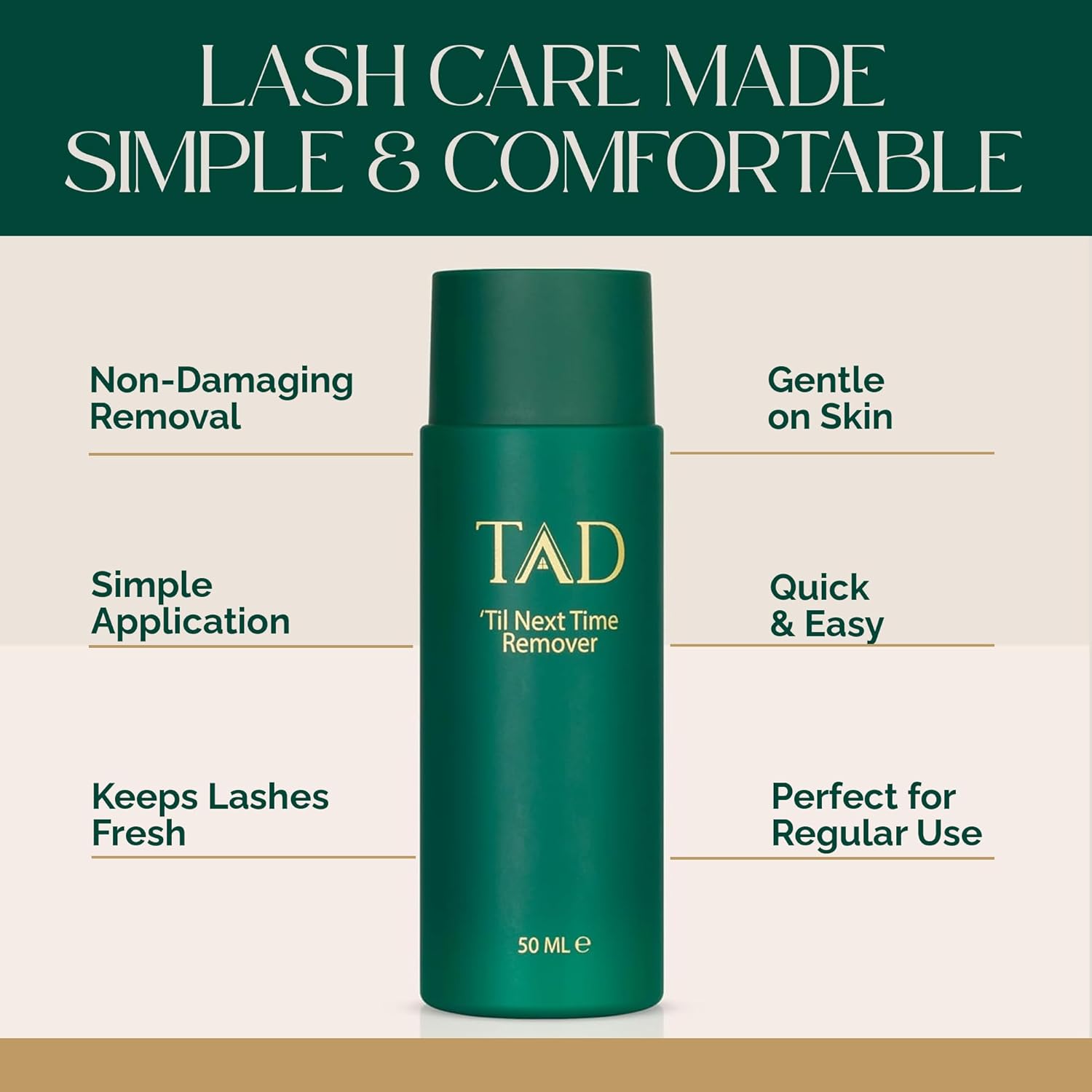 TAD Beauty Til Next Time DIY Lash Remover - Unseals Eyelash Adhesive for DIY Lashes to Remove Extensions, Clusters, and Segments - Easy Application with Q-Tip or Cotton Pad, Made in South Korea - 50ml