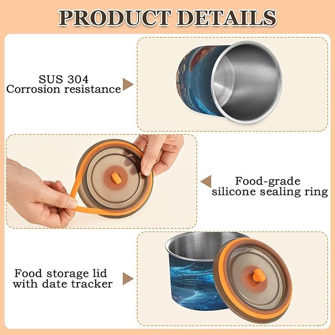 Contenedor de Alimentos Acero Inoxidable Qilmy 30 oz, Hermético al Vacío miniatura 6