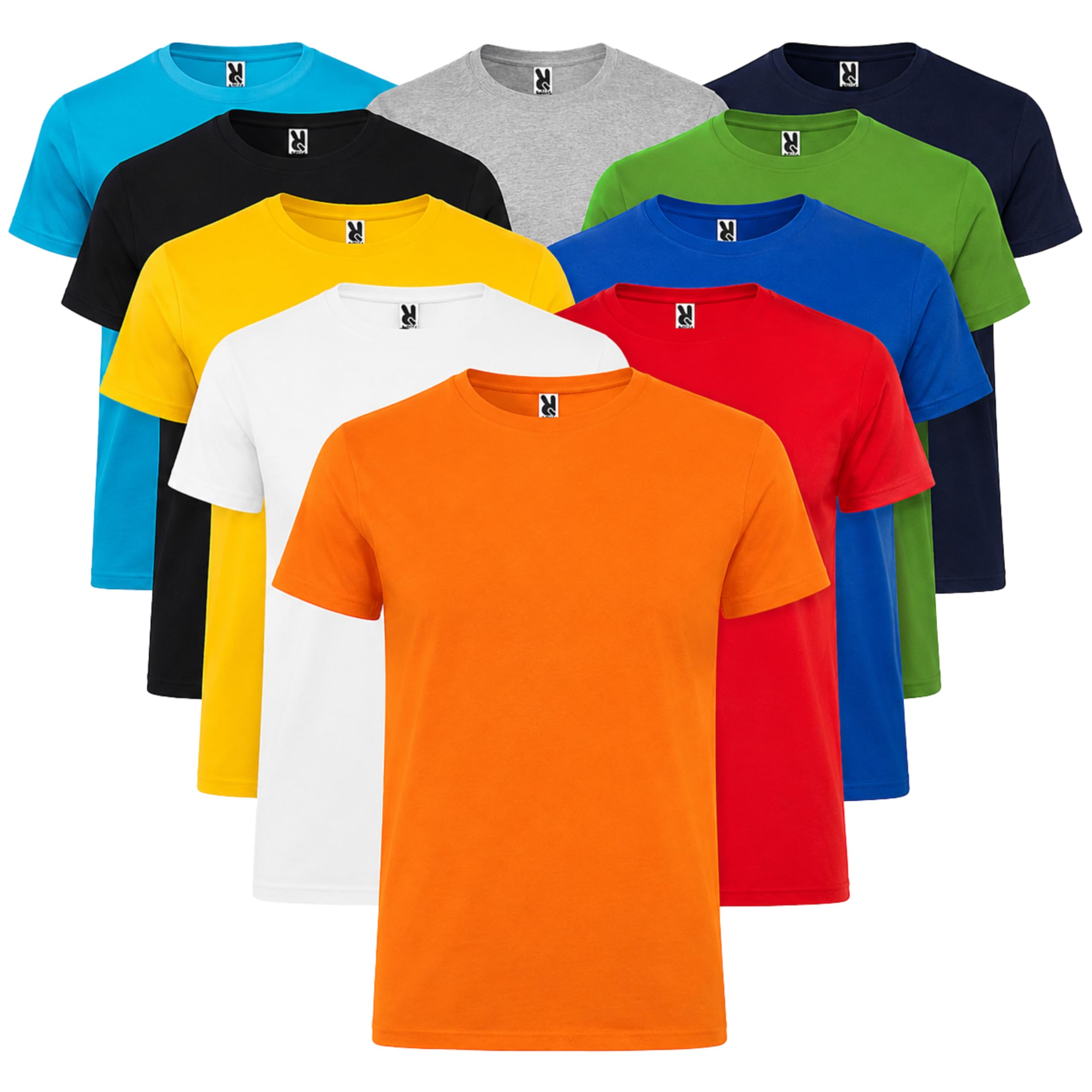 Pack 10 Camisetas Roly Beagle Niño, Manga Corta, 100% Algodón, Multicolor, Cuello Redondo