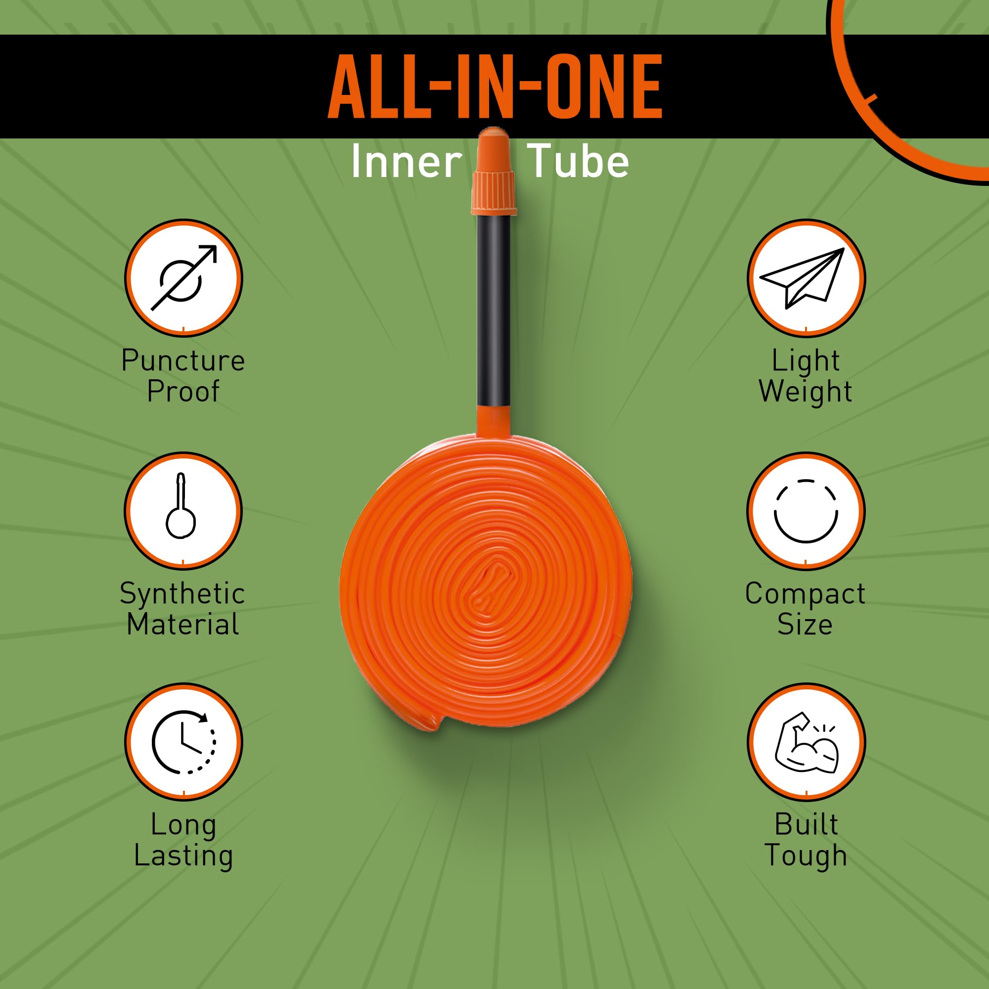 Tubolito Tubo CX/Gravel 700x32-50mm 60mm Presta Black Valve