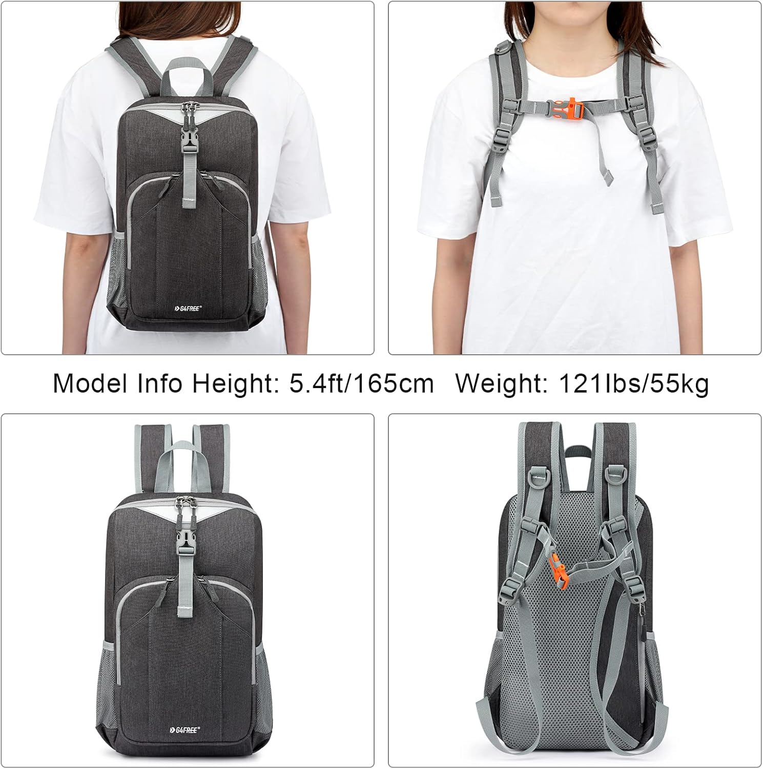 G4Free Mini 10L Hiking Daypack Small Hiking Backpack Cycling Compact Shoulder Backpack For Outdoor(Dark Grey) : Sports & Outdoors